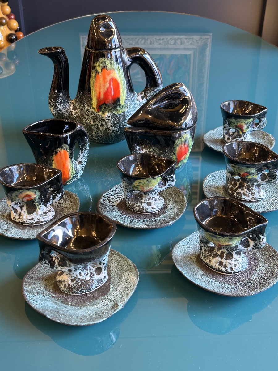 Ceramic Coffee Set From Vallauris, 20th Century-photo-2