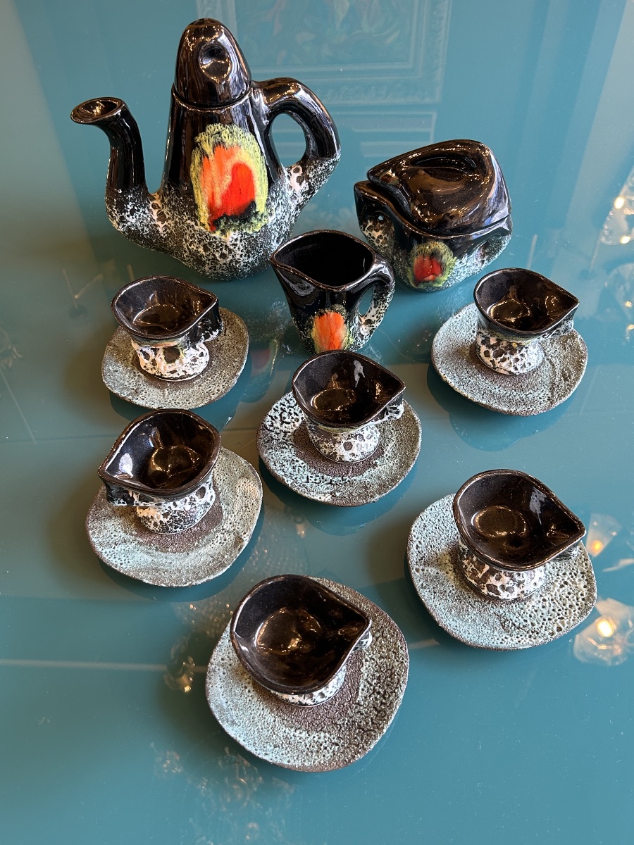 Ceramic Coffee Set From Vallauris, 20th Century