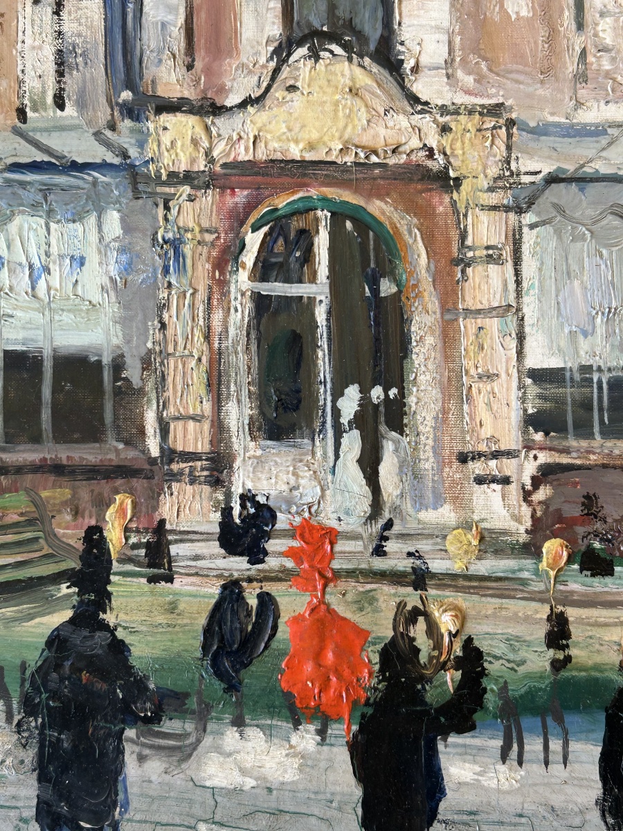 Gabriel Dauchot (1927–2005), Garden Party At The Château De Beaufresn, Oil On Canvas-photo-1