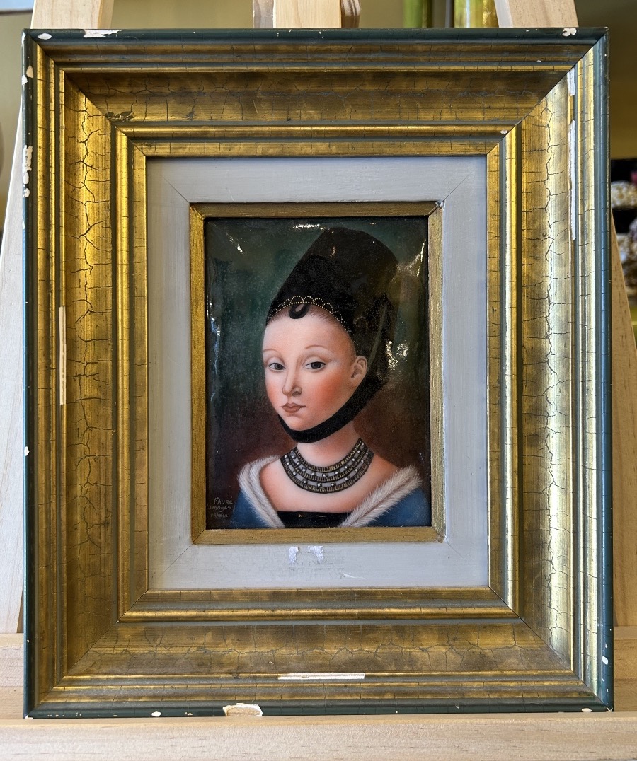 Limoges Enamel Signed Fauré, After Petrus Christus, 20th Century 