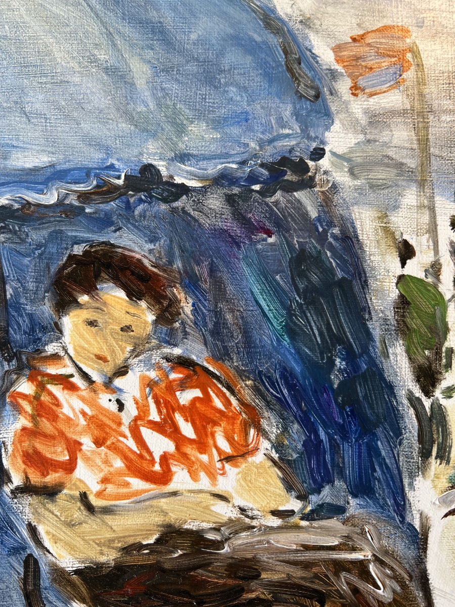 Jean-Jacques RENÉ (né en 1943) Blonville, cabines de plage-photo-4