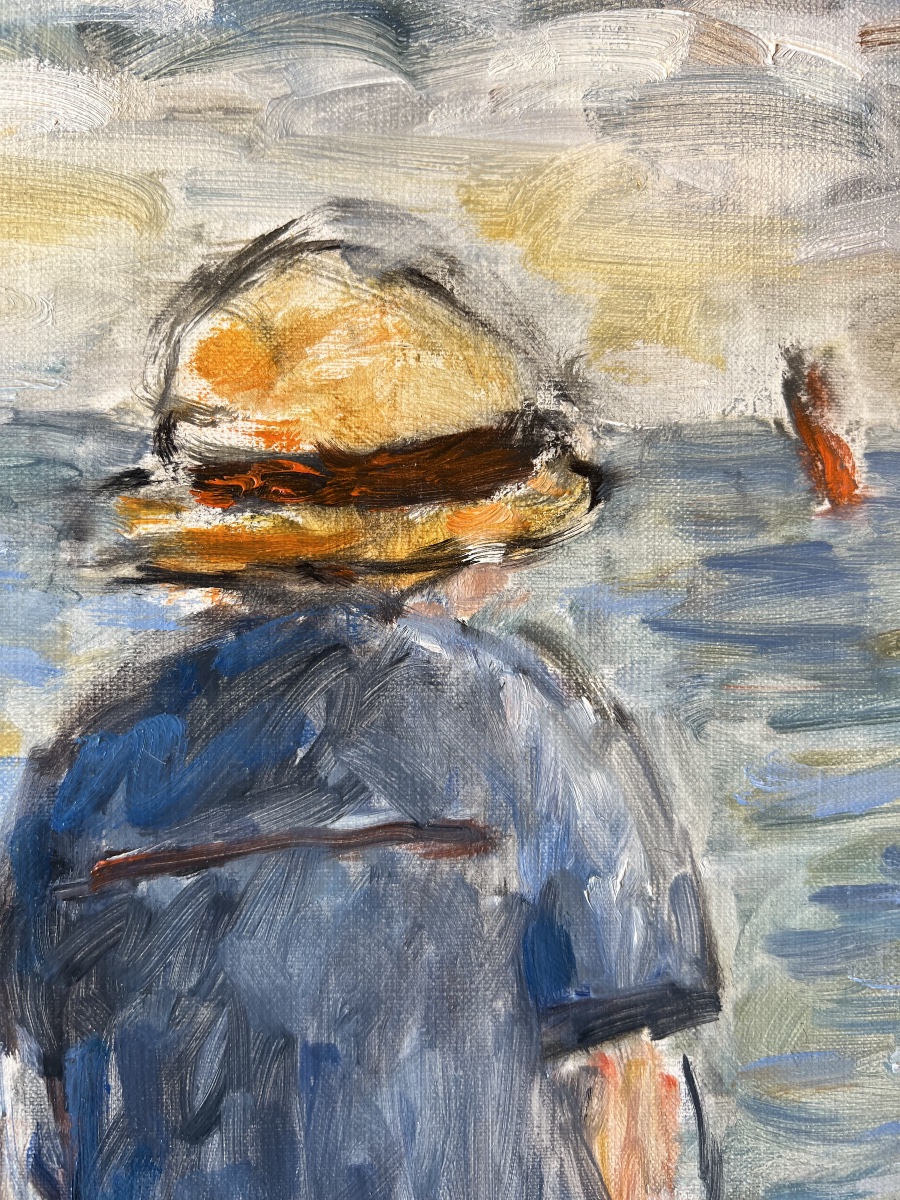 Jean-Jacques RENÉ (né en 1943), Femme devant la mer-photo-1