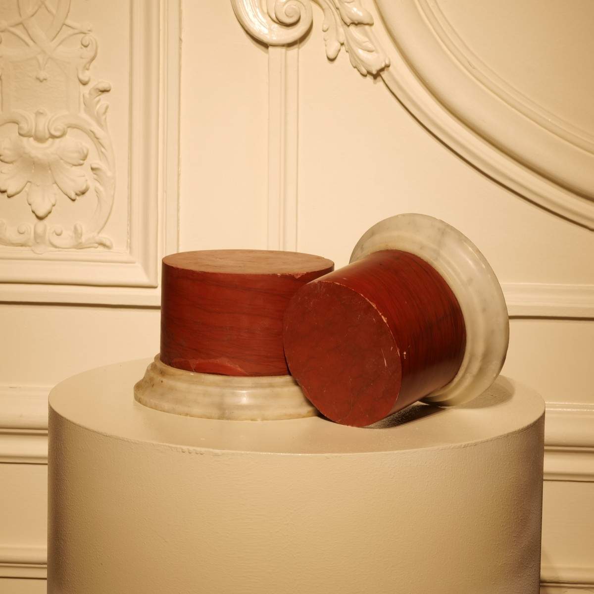Pair Of Red Marble Pedestals