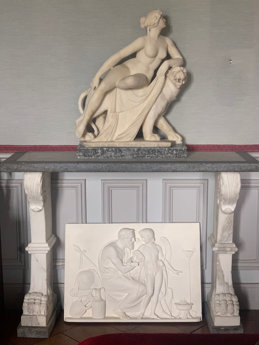 « Ariane  sur sa Panthère »,  Statue Albâtre  , D’après J. H. Dannecker , 1814 -photo-2