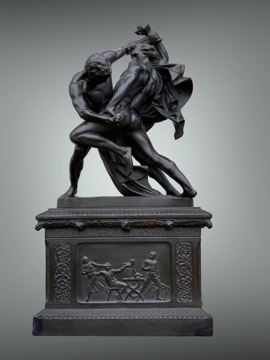 “Lutteurs Au Couteau”, d’après la Statue de J. P. Molin , Stockholm 1867 