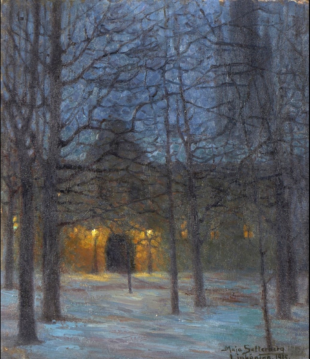 Winter Night, Maja Settelberg, 1915 Oil On Canvas