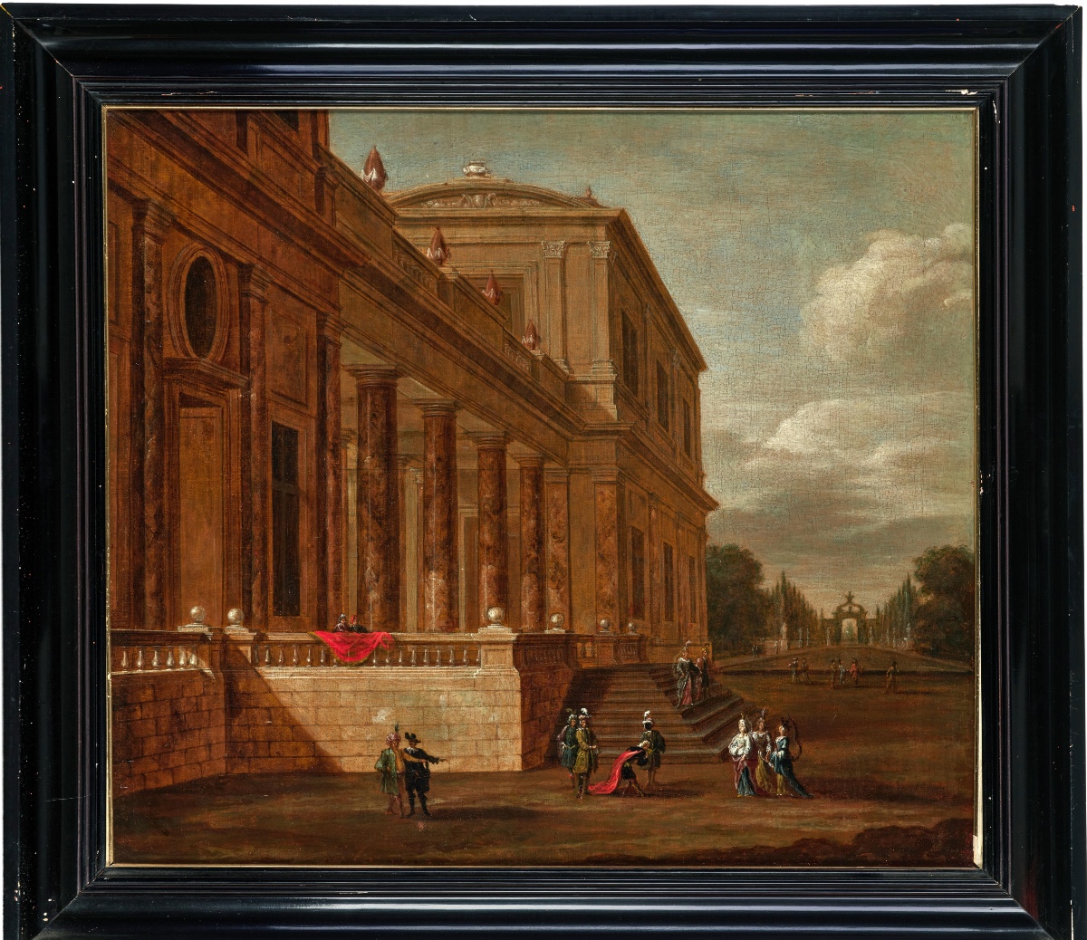 Perspective Of A Classical Palace In Noble Company Attr. Jacob F. Saeys, Vienna Circa 1795 -photo-2