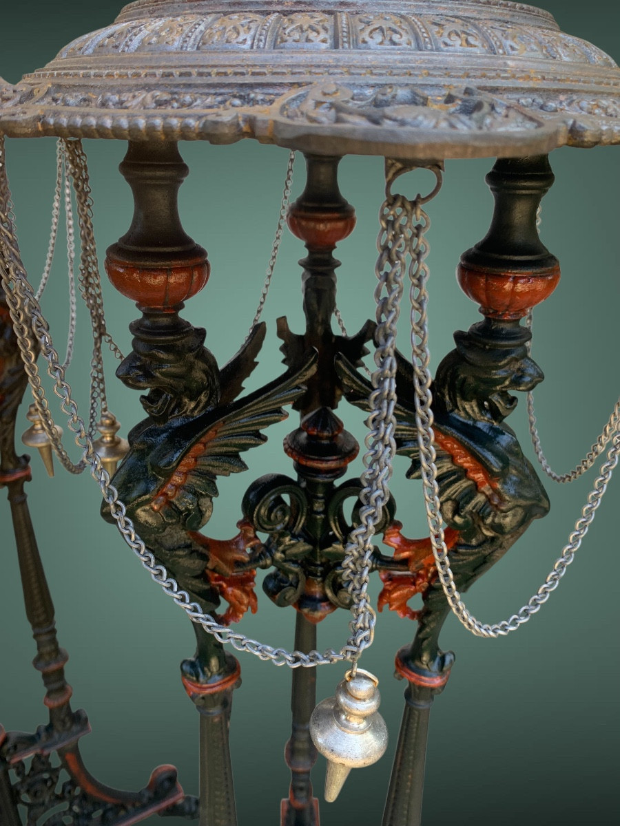Pair Of Cast Iron Stands, Neo-pompeian Decor, Napoleon III Period-photo-2