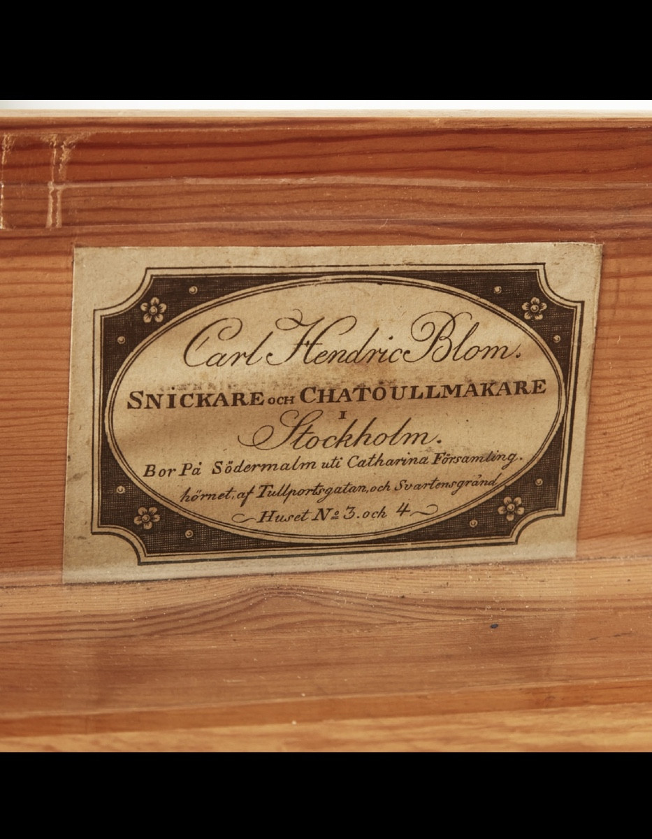 Mahogany And  Marble Gustavian Secretair ,sweden, Circa 1800, Signed Carl Hendric Blom -photo-1