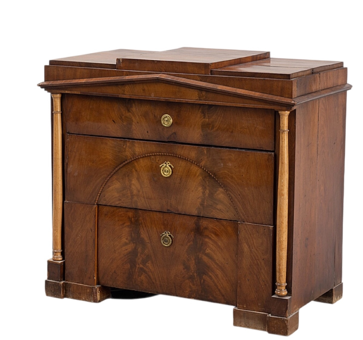 Commode architecturale en acajou clair, circa  1830, Suède -photo-2