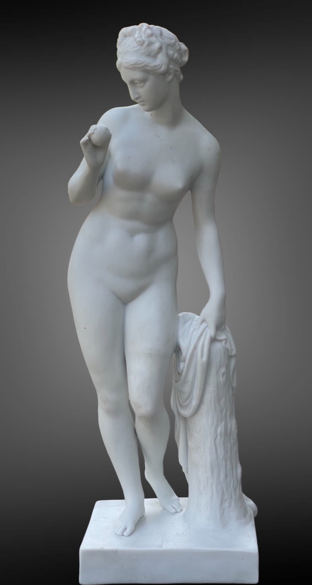 Ève à la Pomme d’après  Thorvaldsen , figurine biscuit Bing &Grondhal, 1866 -photo-2