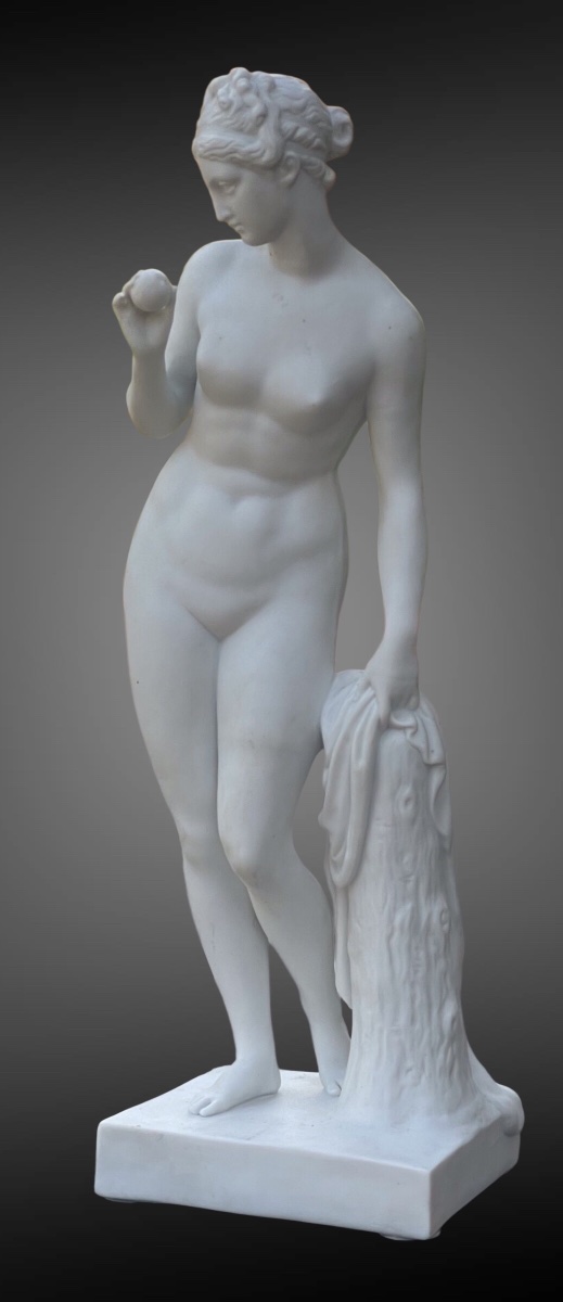 Ève à la Pomme d’après  Thorvaldsen , figurine biscuit Bing &Grondhal, 1866 