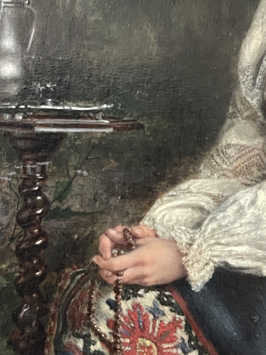 Une italienne 1881, huile sur bois, signée Pieter Haaxman-photo-1
