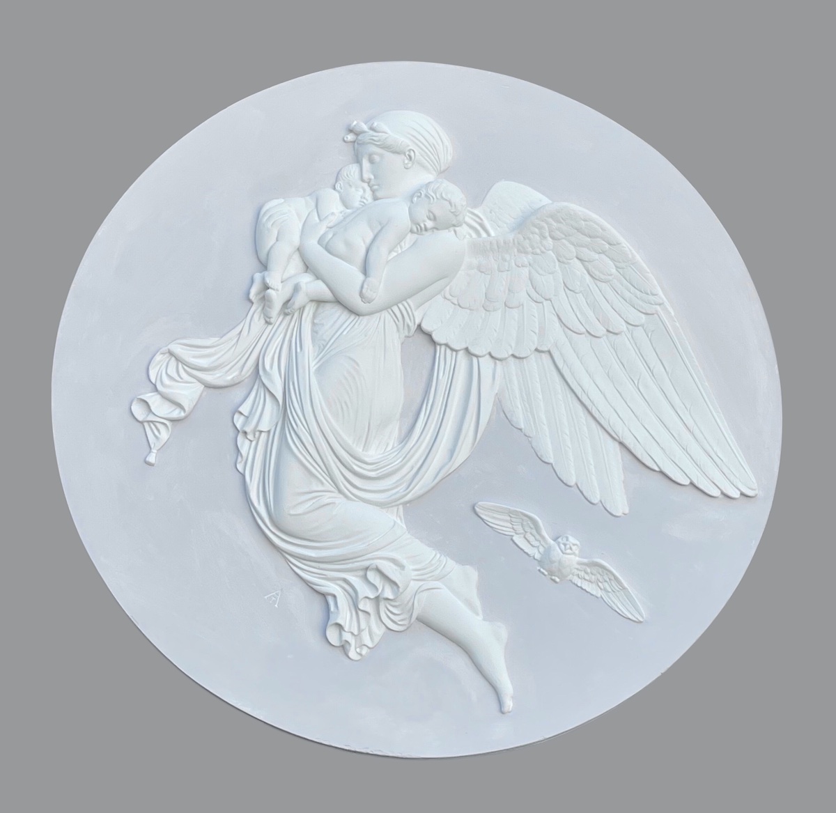Le Jour et la Nuit, Paire de médaillons  monumentaux en plâtre, d’après B. Thorvaldsen -photo-4