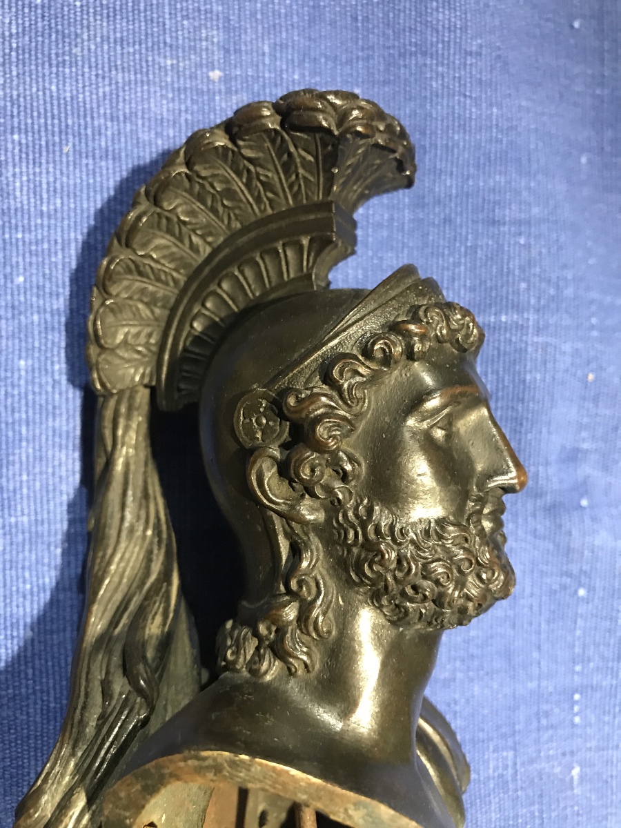 Leonidas At The Battle Of Thermopylae, After J. L. David, A Philhellenic Clock , Circa 1825 -photo-2