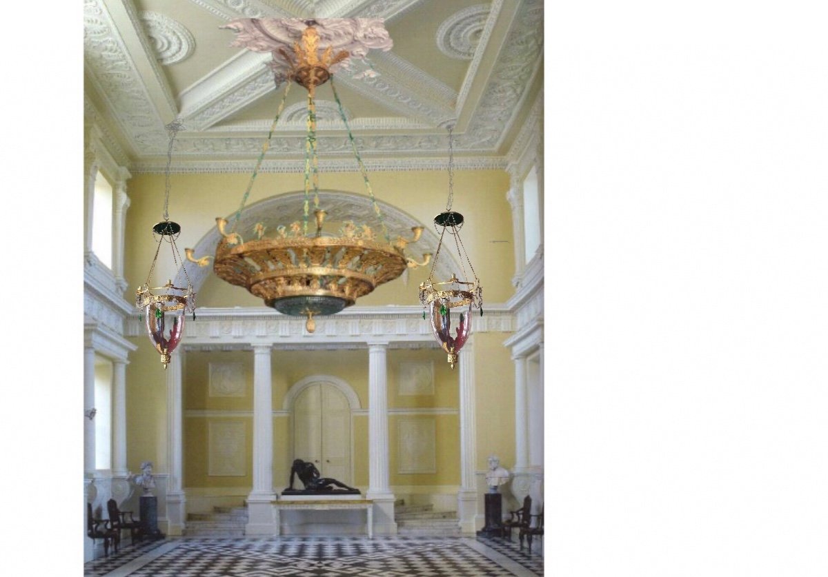 A Pair Of Crystal And Gilt Bronze Lanterns In Russian Classic Style-photo-3