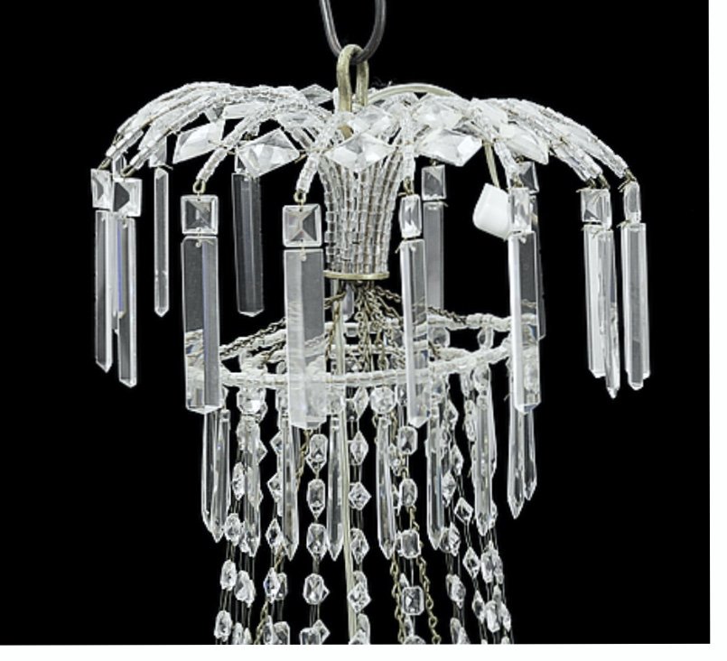 Large Art Deco Classic Swedish Crystal Chandelier (electrified By  Internal Lights) -photo-3