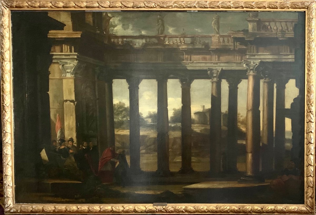 “the Journey To Canossa” Attr. To Domenico Roberti 1642-1707. Hst-photo-2