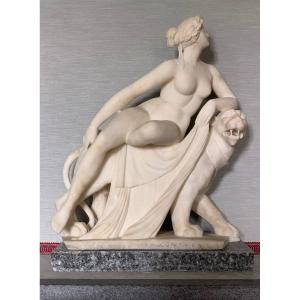 «ariande On Her Panther »  Alabaster Figure , After J. H. Dannecker , 1814 