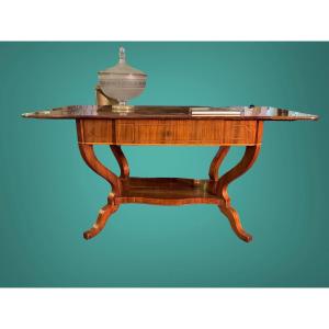 Large Writing Table Light Mahogany , Baltic, Circa 1840