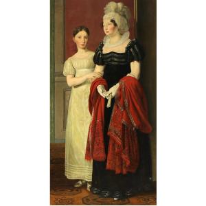 « the Nathanson Family » , Mother And Daughter, After C. W. Eckersberg, 1818,  Full Length Copy, End 19th Cent. 