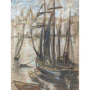 lucien-roudier-said-eller-1894-1940-the-port-of-marseille