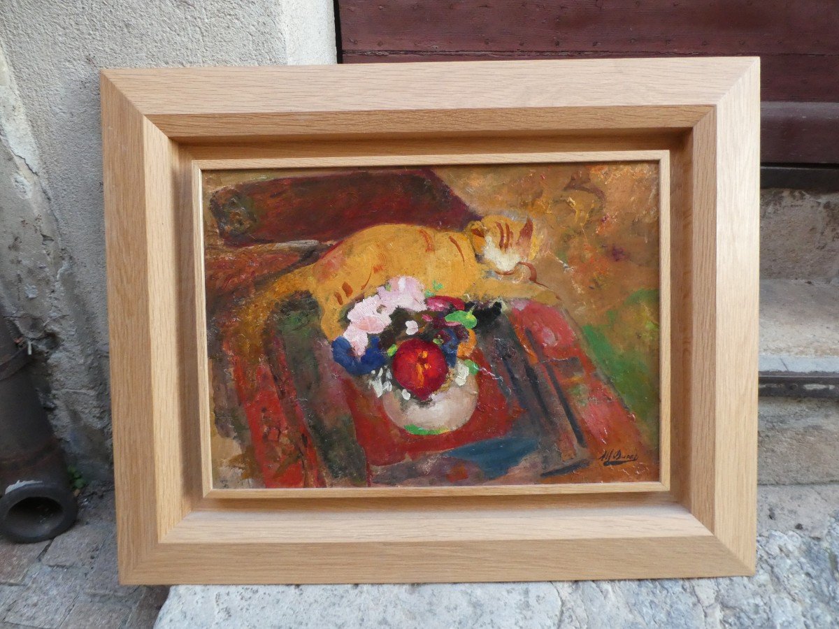 Le Chat Et Le Pot De Fleurs Par Alfred Dabat Orient-photo-2