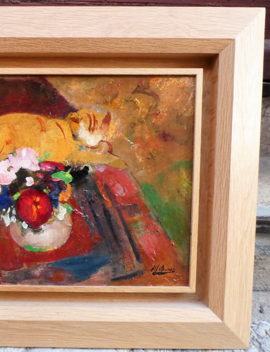 Le Chat Et Le Pot De Fleurs Par Alfred Dabat Orient-photo-4