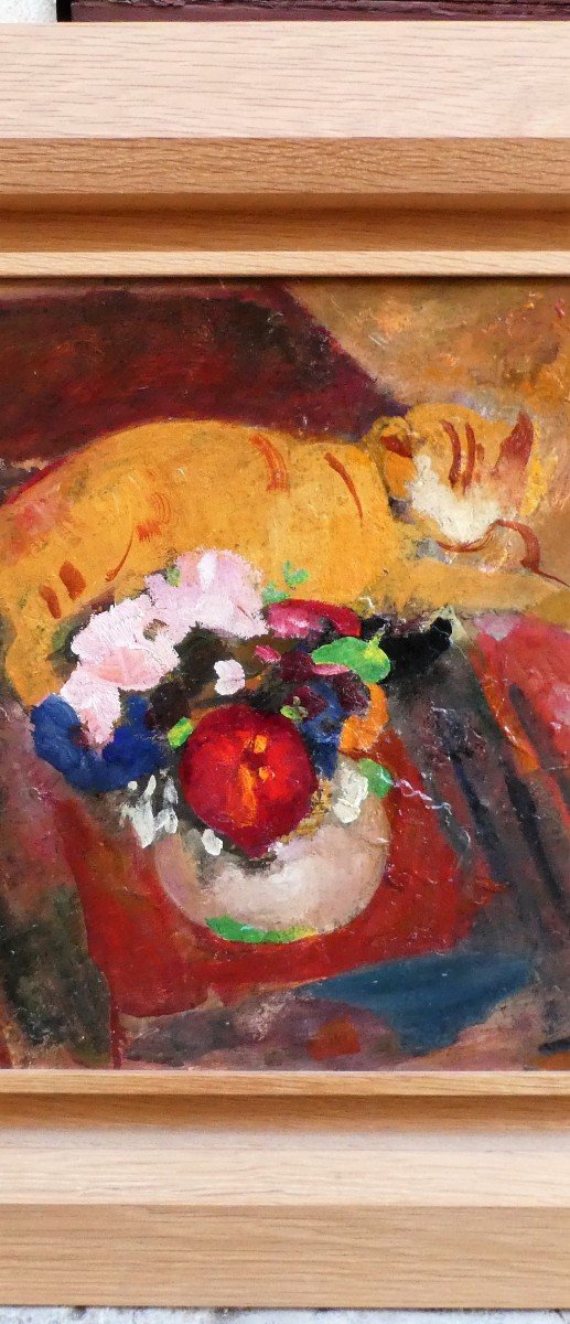 The Cat And The Flowerpot By Alfred Dabat Orient-photo-3