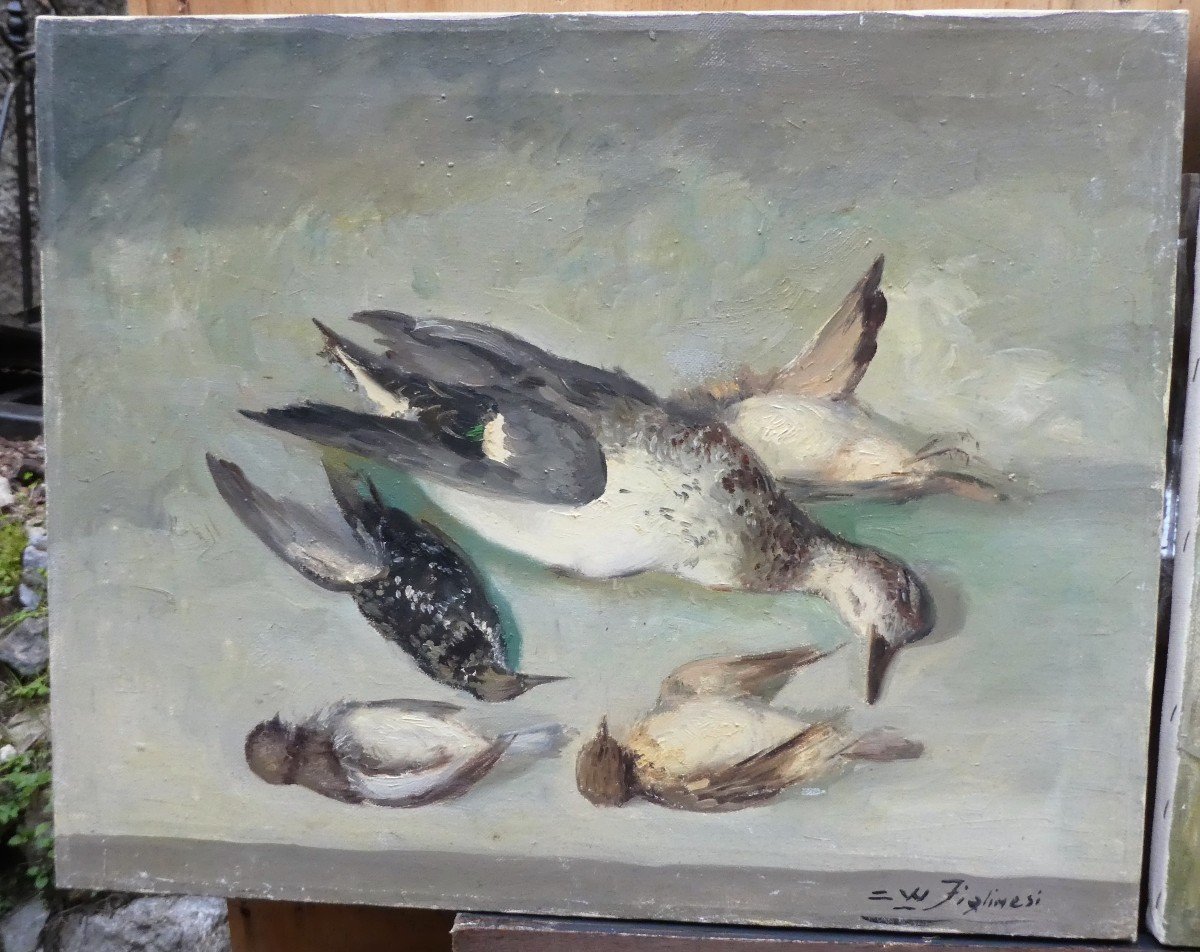 Pair Of Paintings By Waldemaro Costanzo Figlinesi 1912-1991-photo-1