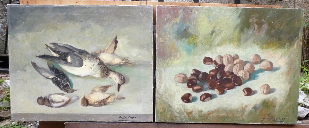 Pair Of Paintings By Waldemaro Costanzo Figlinesi 1912-1991