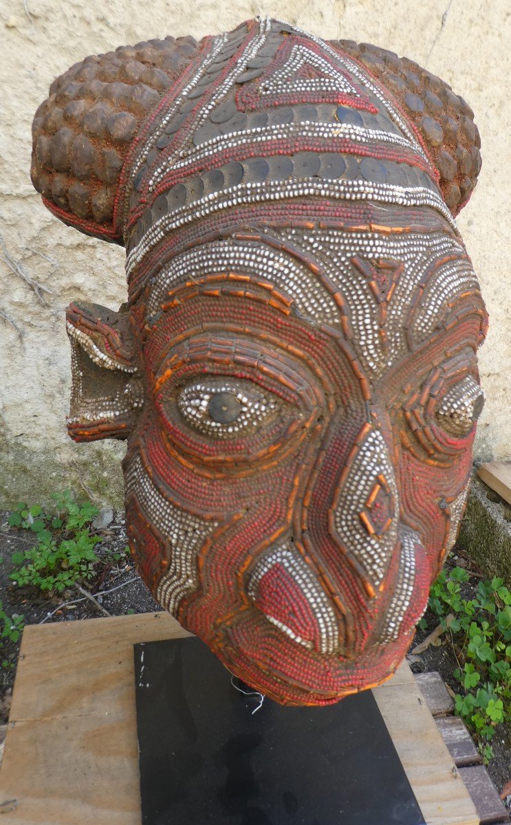 Bamoun -bamileke Beaded Head From Cameroon-photo-2
