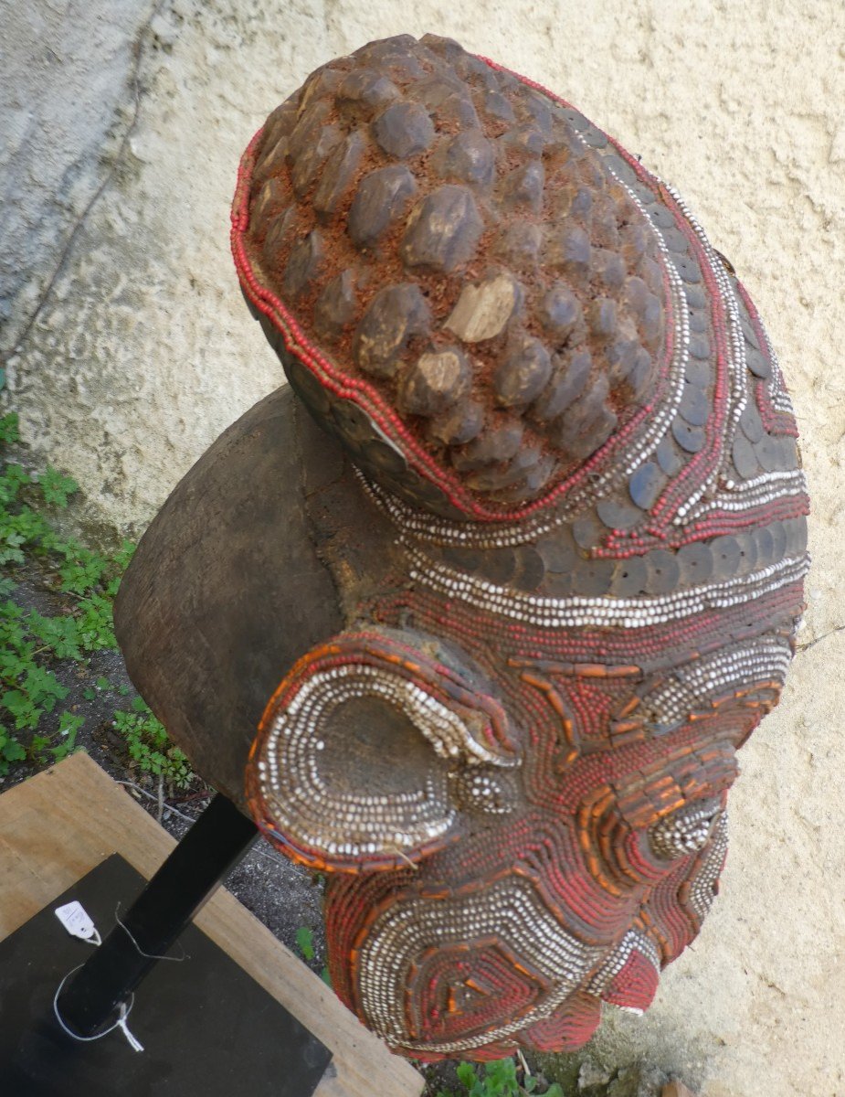 Bamoun -bamileke Beaded Head From Cameroon-photo-5