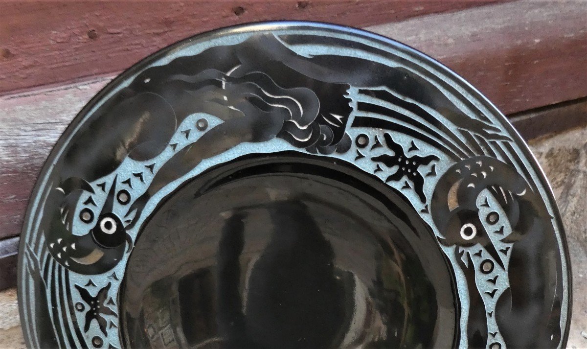 Art-deco Dish By Roger Mequinion 1905-1985-photo-1