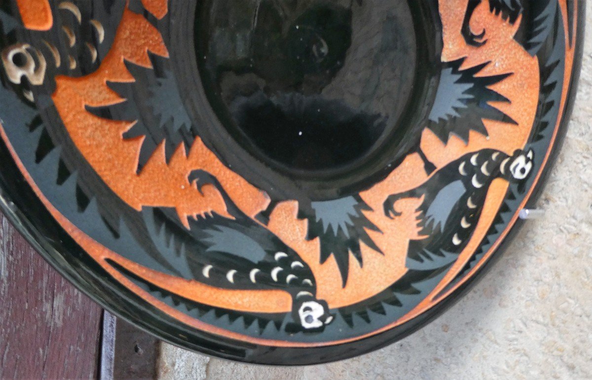 Art-deco Dish By Roger Mequinion 1905-1985-photo-5