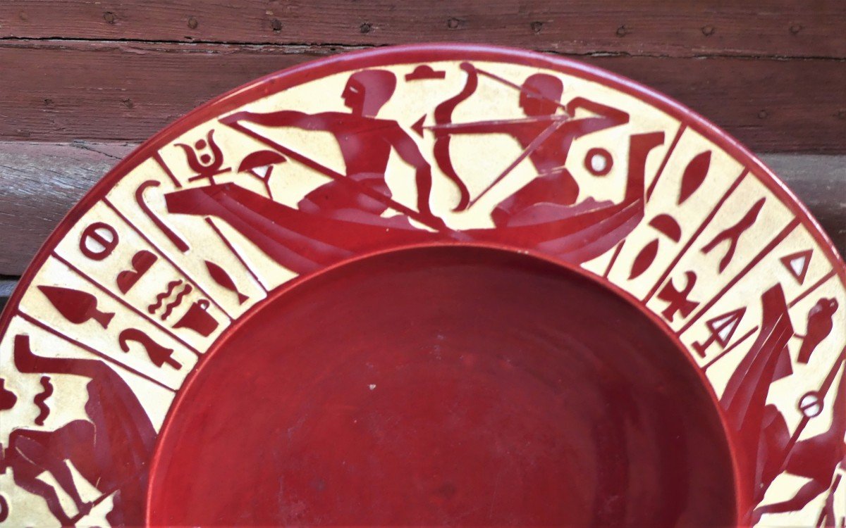 Large Art-deco Dish By Roger Mequinion 1905-1985-photo-5