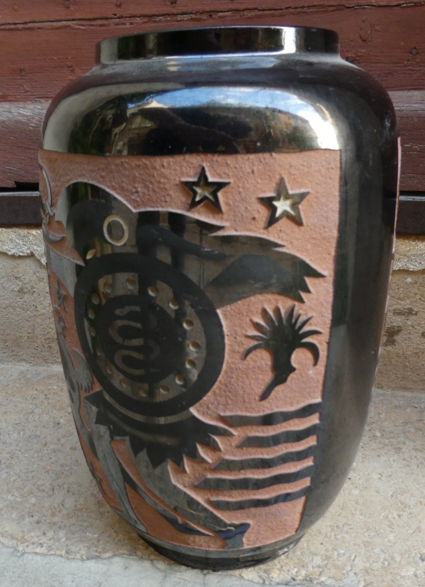 Grand Vase Art-déco  De Roger Mequinion 1905-1985-photo-8