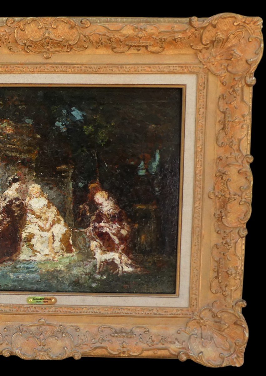 Personnages Dans Un Parc Par Adolphe Monticelli 1824-1886-photo-7