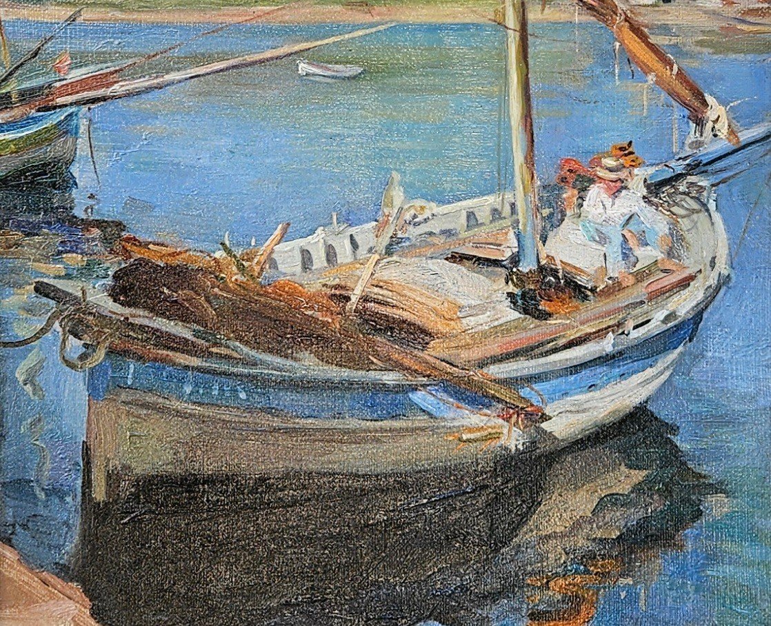 The Provencal Barque By Alfred Jacques Boisson 1866-1947-photo-5