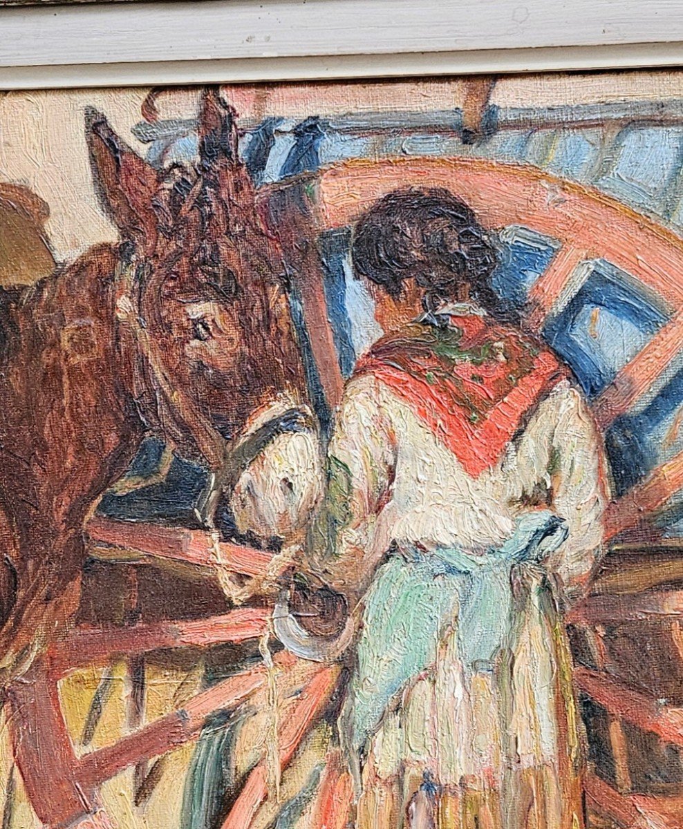 The Charette By Georges Pomerat 1870-1948-photo-3