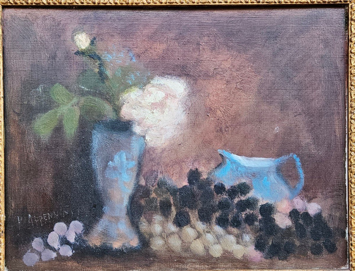 Fleurs Et Raisins Par Yvonne Appennini 1928-1988