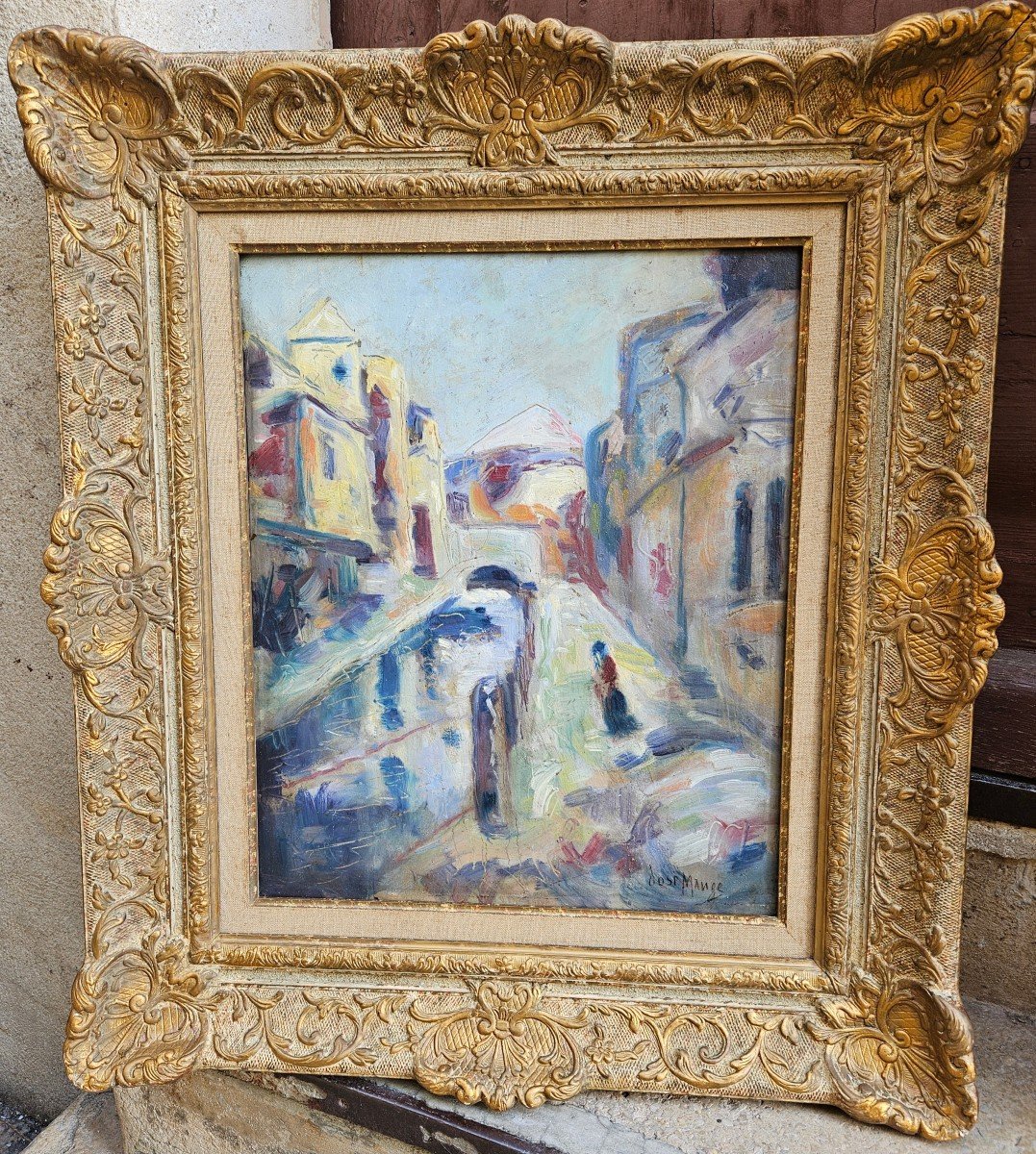 Village En Provence Par José Mange 1866-1935