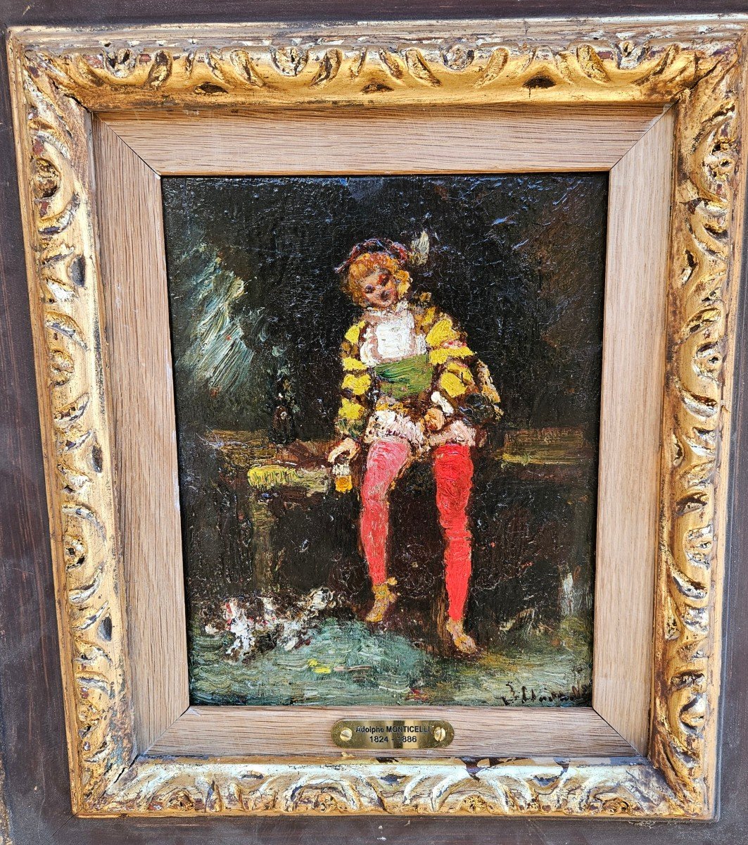 The Young Page And His Dog By Adolphe Monticelli 1824-1886