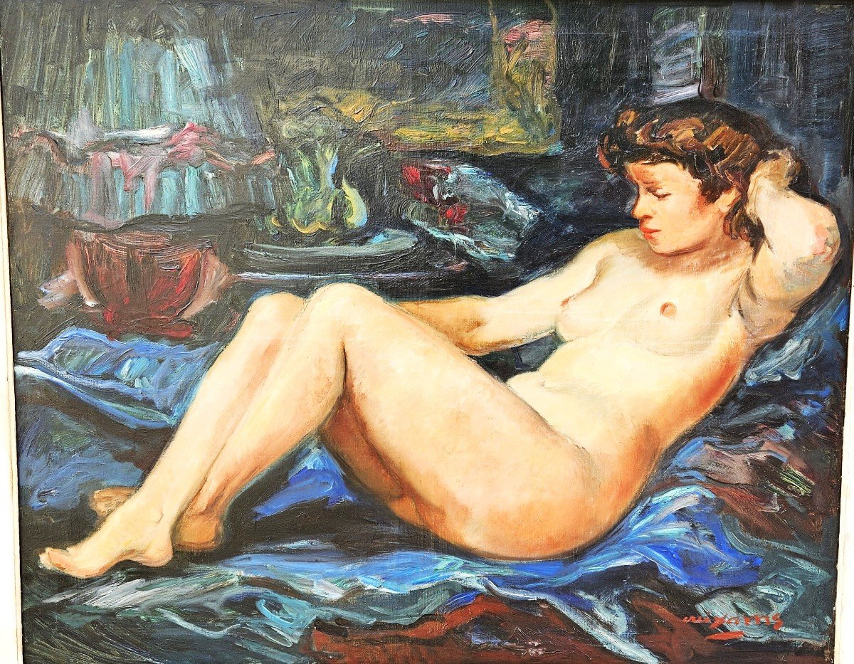 Reclining Nude By Pedro Creixams 1893-1965-photo-2