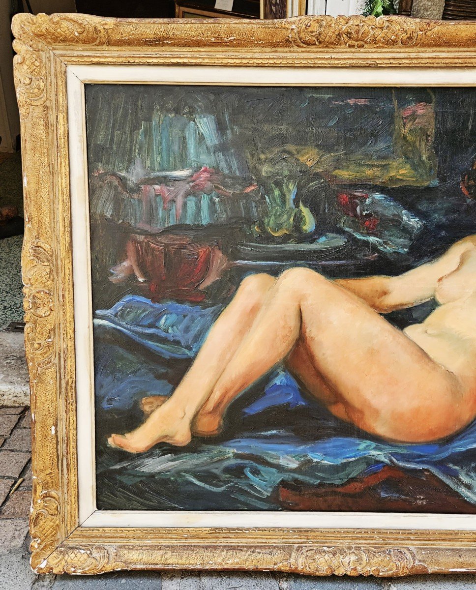 Reclining Nude By Pedro Creixams 1893-1965-photo-4