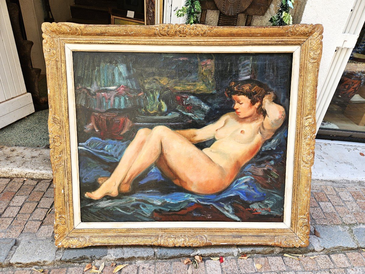 Reclining Nude By Pedro Creixams 1893-1965-photo-5