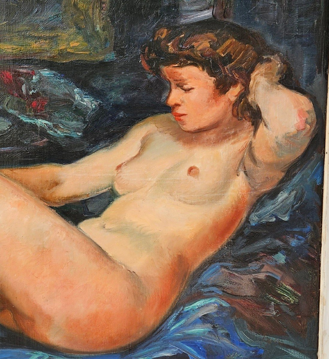 Reclining Nude By Pedro Creixams 1893-1965-photo-6