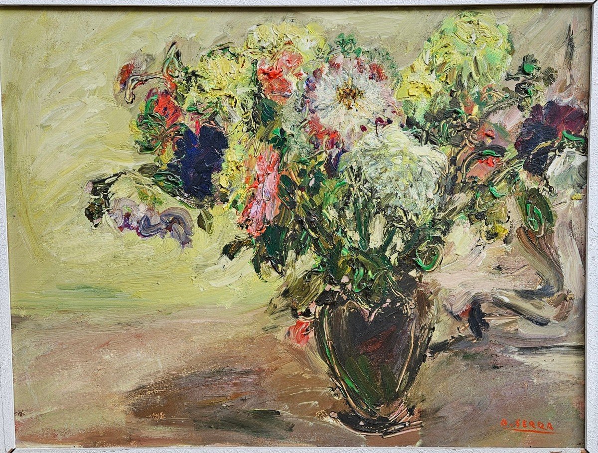 Bouquet Of Flowers By Antoine Serra 1908-1995-photo-2