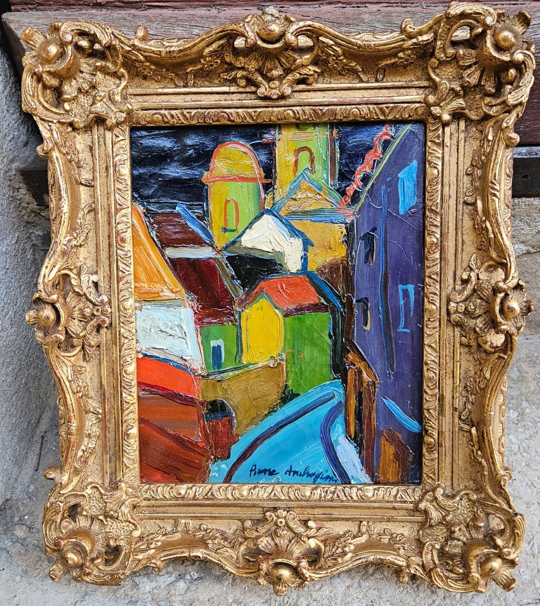 Ruelle en  Provence (Marseille?)Par Pierre Ambrogiani 1907-1985