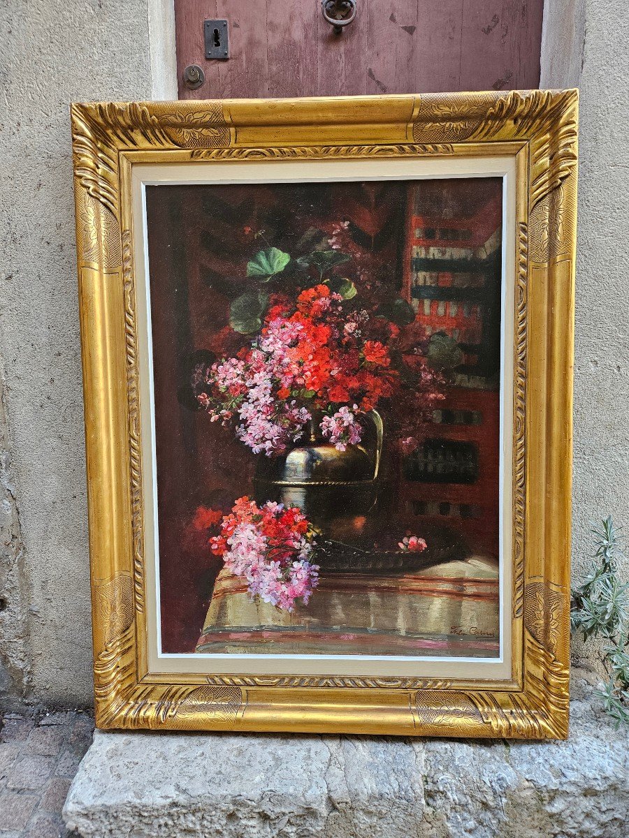 Bouquet Fleuri Par Félix Carme 1863-1938-photo-6
